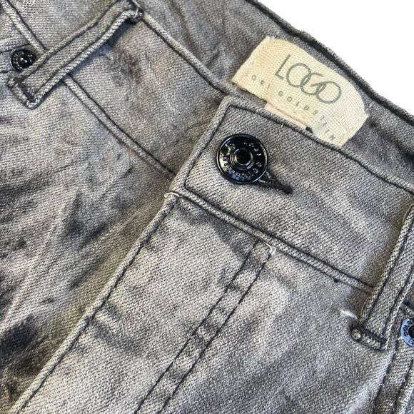 LOGO by Lori Goldstein Women's Grey Tie Dye Skinny Jeans Size 4 Petite Stretchy - Picture 4 of 7